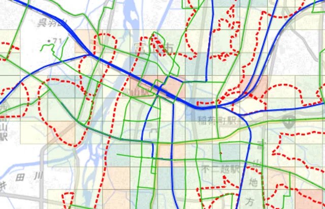 立地適正化計画の人口推移分析マップのマップ